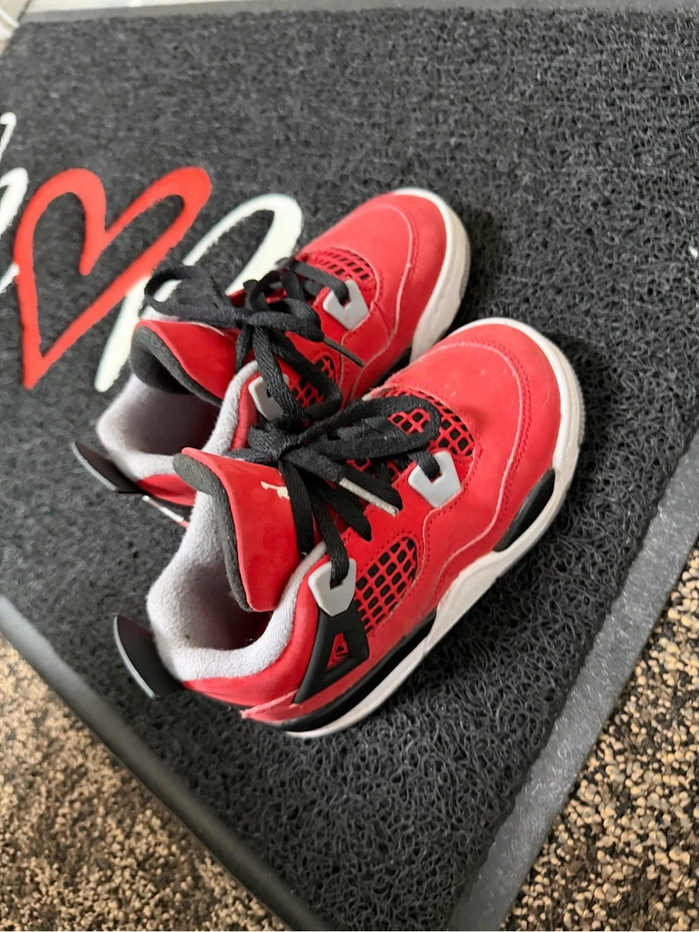 Jordan Kids' Red and Black Lace-Up Sneakers